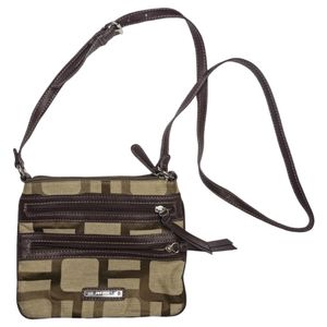 Nine West Small Crossbody Clutch Brown Plaid